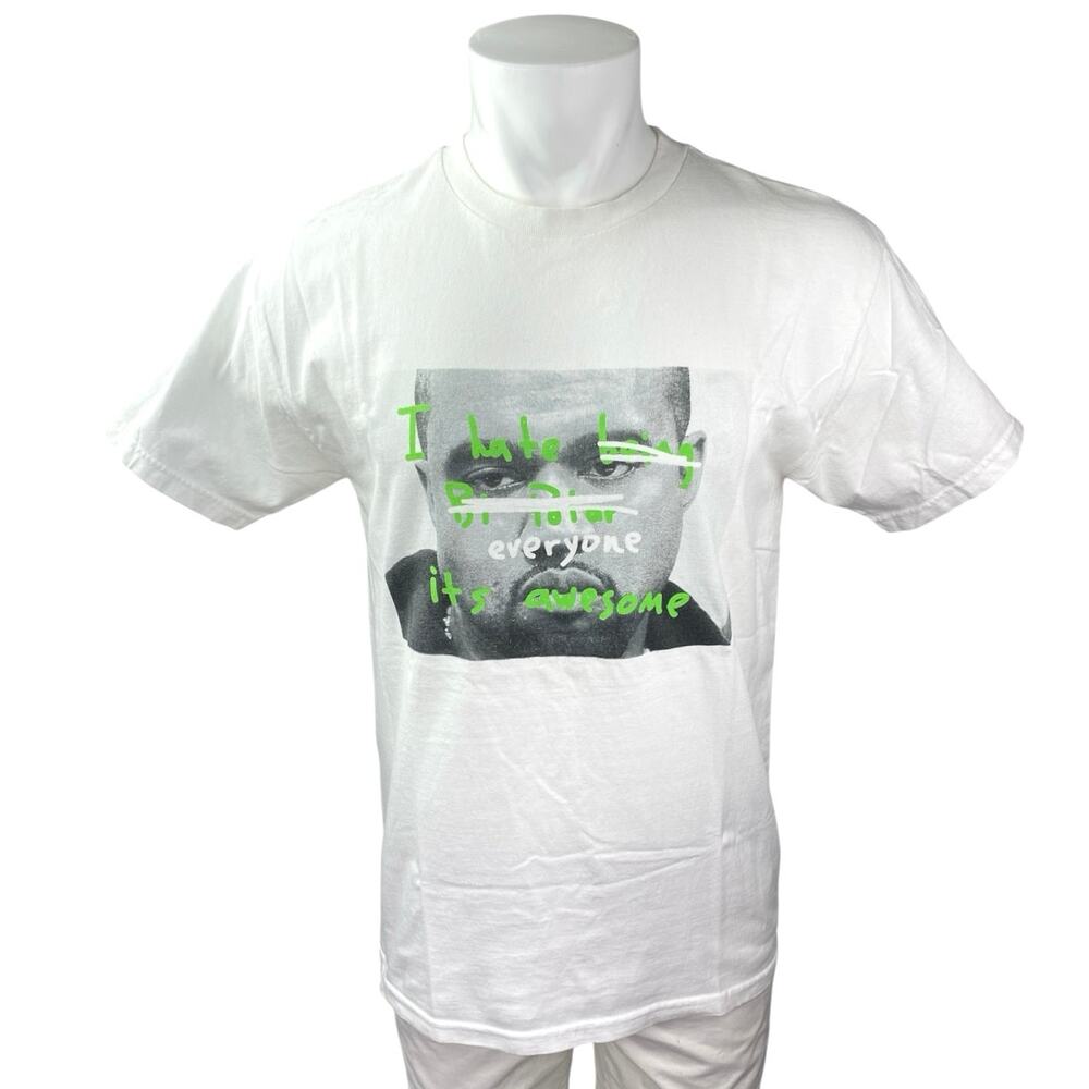 Kanye West I Hate Everyone It’s Awesome Short Sleeve Graphic Tee T-shirt Top S/M